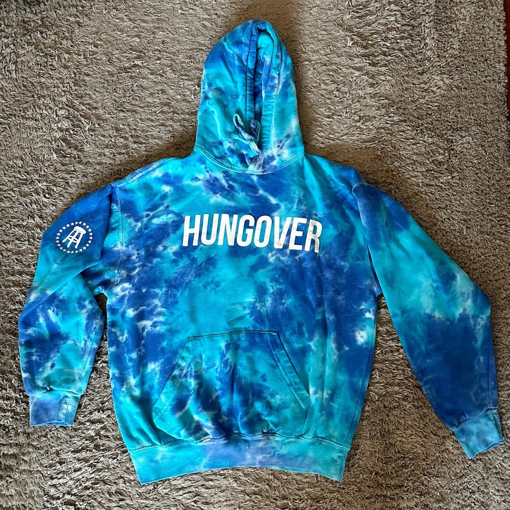 Barstool PlanBri Uncut Hungover Tie Dye Hoodie, size Medium